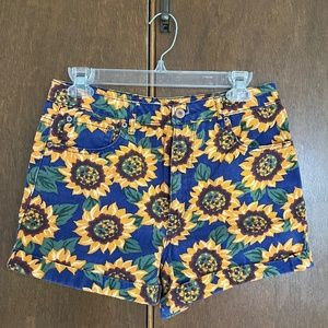 Forever 21 sunflower denim shorts